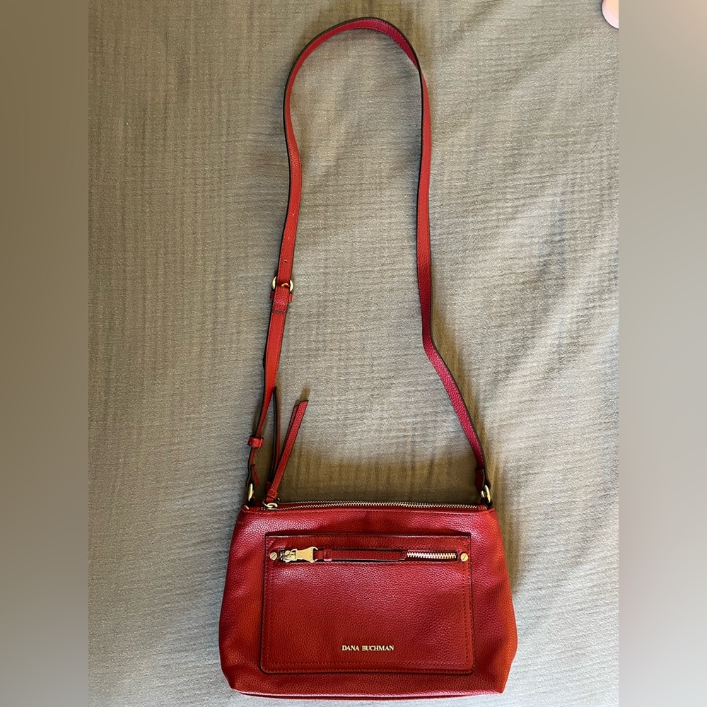 Dana Buchman deep cherry red medium crossbody bag purse super clean EUC - Picture 3 of 10